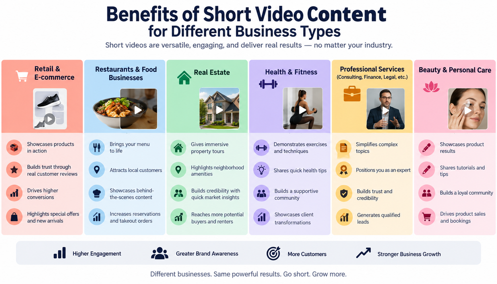 Benefits of Short Video Content for Different Business Types