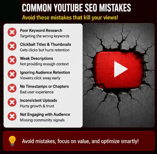 Common YouTube SEO Mistakes Infographic