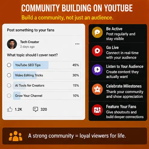 Community Building on YouTube Infographic