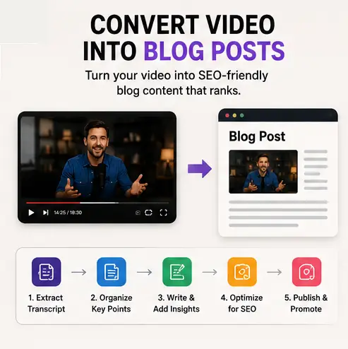 Converting video content into SEO friendly blog posts