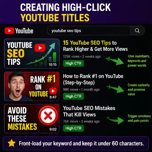 Creating High Click YouTube Titles Infographic