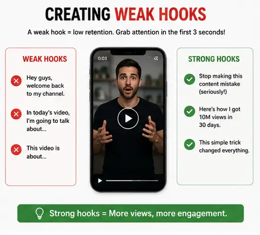 Creating strong video hooks to improve audience retention and engagement