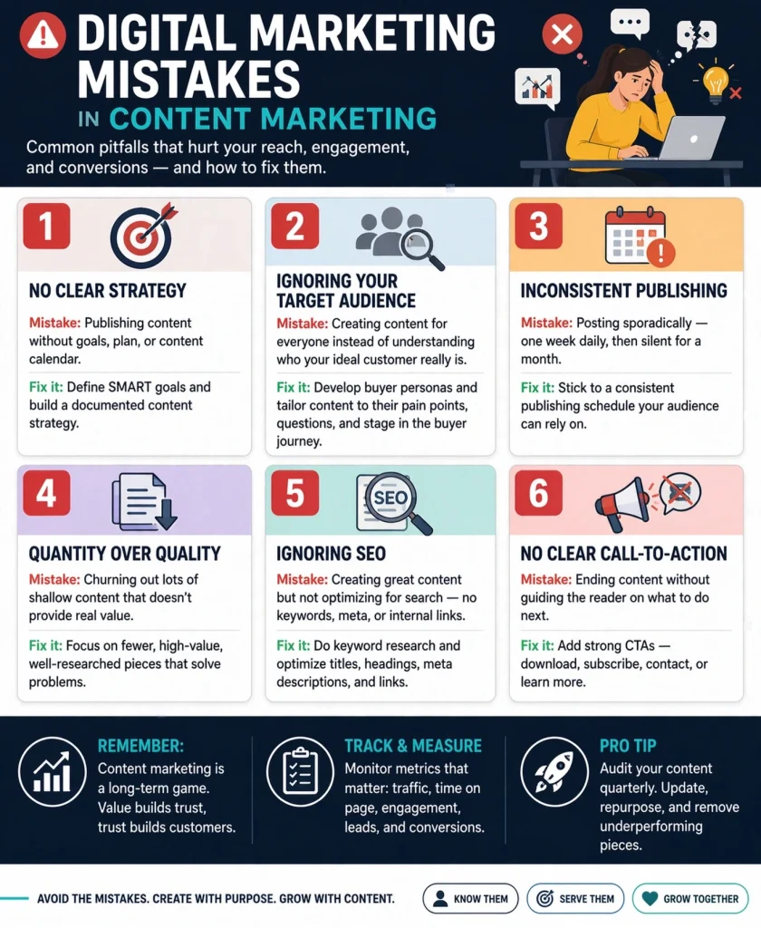 Digital Marketing Mistakes in Content Marketing