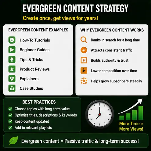Evergreen Content Strategy for YouTube Infographic