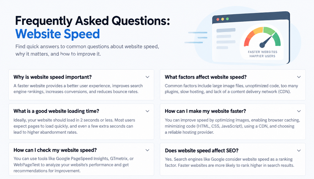 Frequently Asked Questions Website Speed