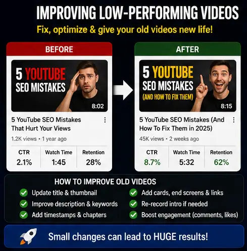 Improving Low Performing YouTube Videos Infographic