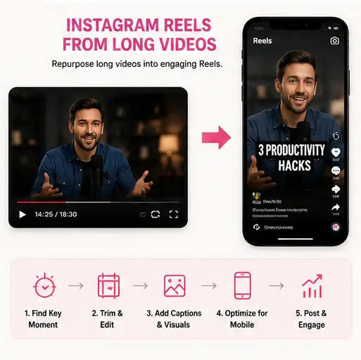 Instagram Reels created from long form video content