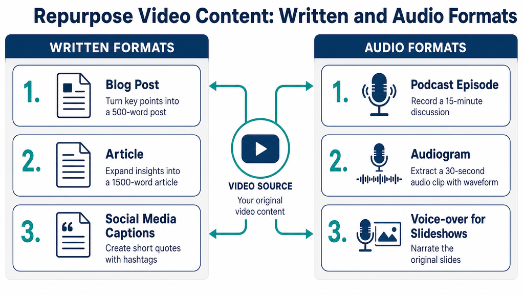 Repurpose Video Content Written and Audio Formats