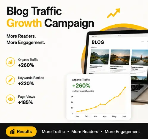Tasknestly SEO services blog traffic growth campaign project