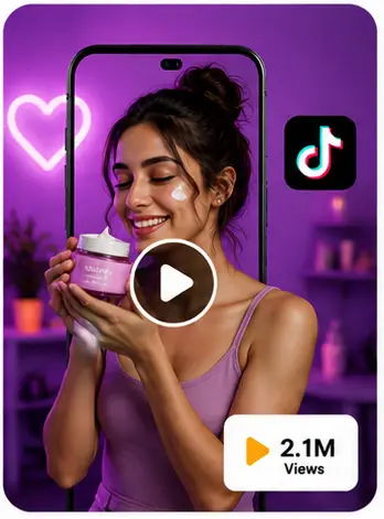 Tasknestly viral video services GlowUp Skincare beauty brand project