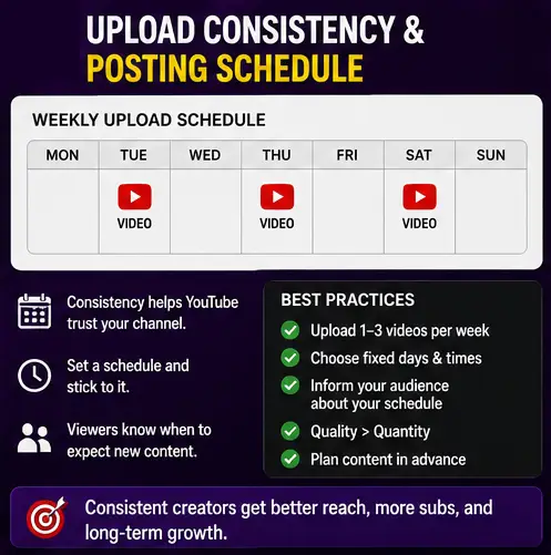 Upload Consistency and Posting Schedule Infographic