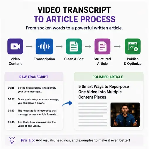 Video transcript transformed into a structured SEO article