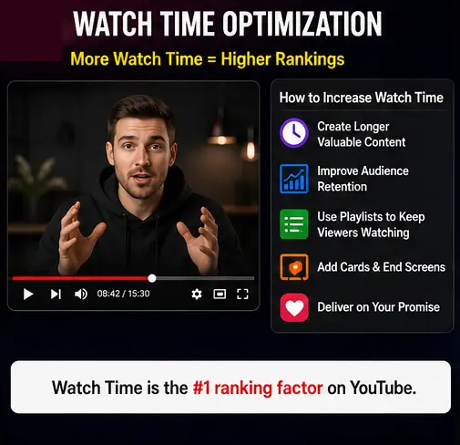Watch Time Optimization for YouTube Infographic