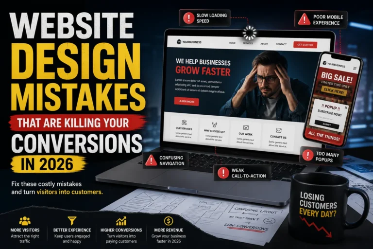 website design mistakes that reduce conversions featured image