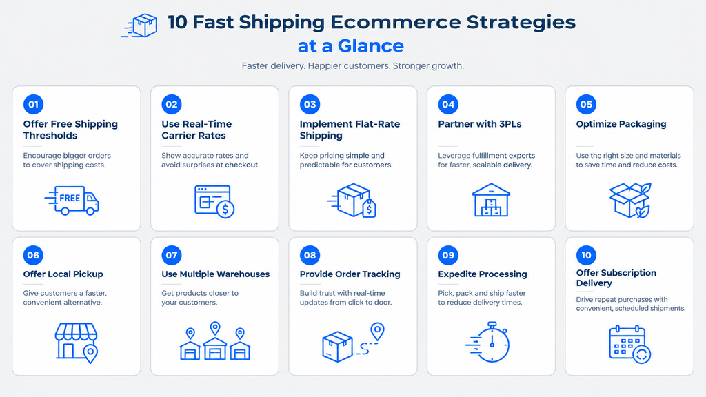 10 Fast Shipping Ecommerce Strategies at a Glance