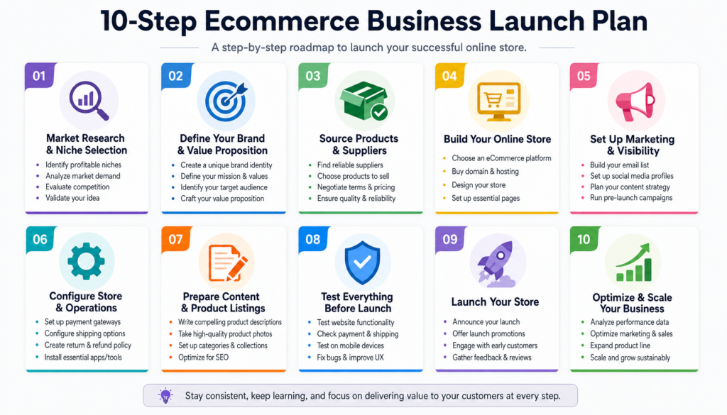 10 Step Ecommerce Business Launch Plan