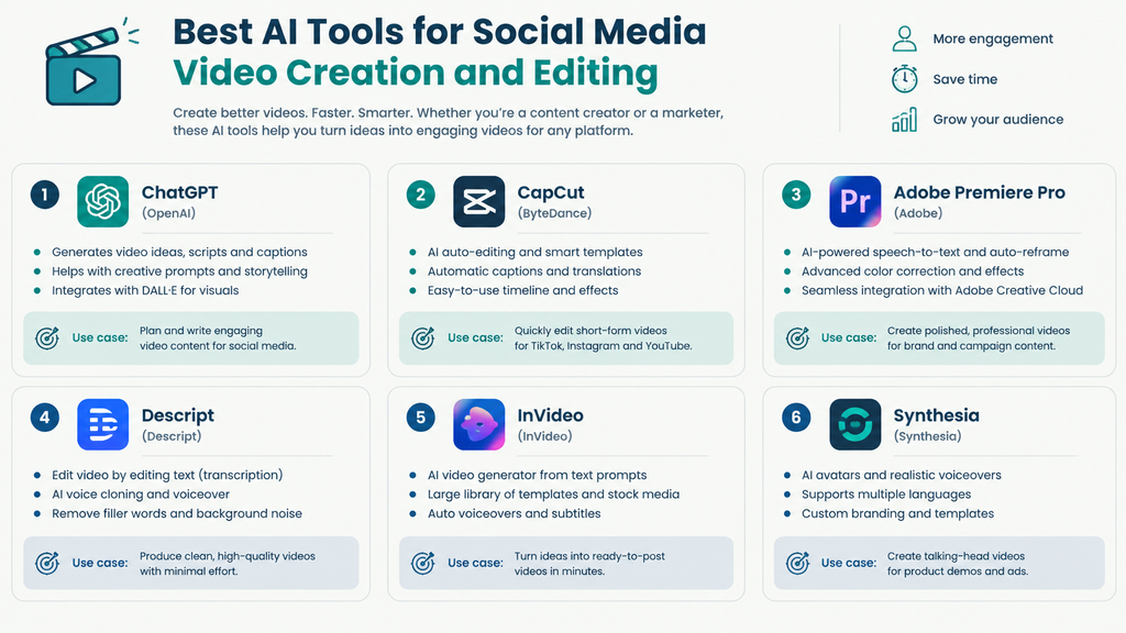 Best AI Tools for Social Media Video Creation and Editing