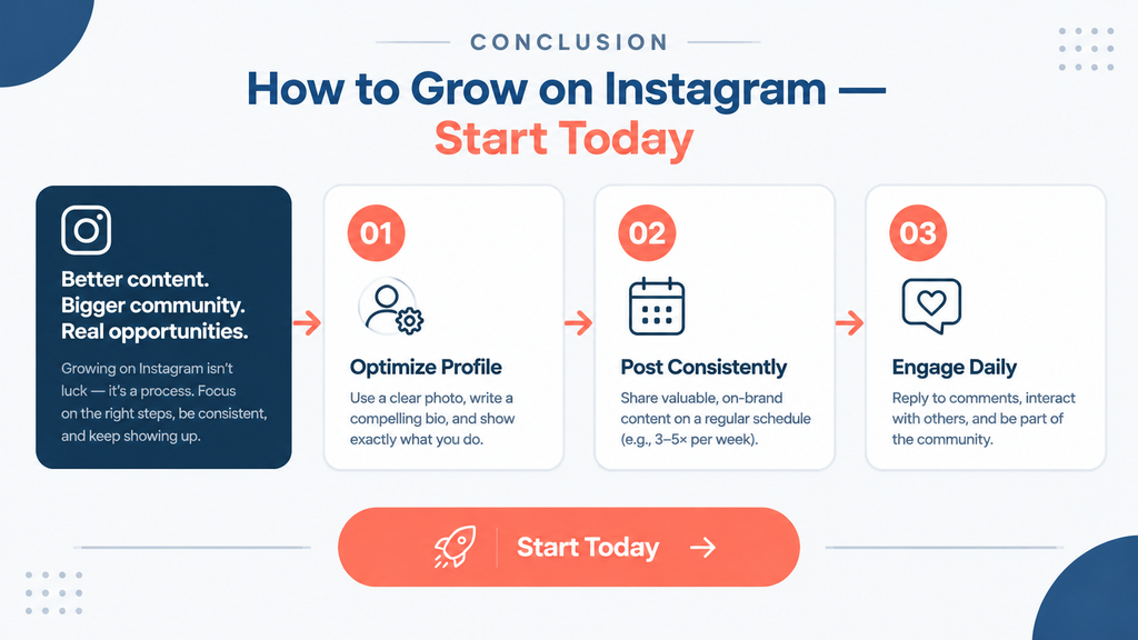 Conclusion How to Grow on Instagram — Start Today