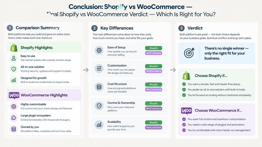 Conclusion Shopify vs WooCommerce — Final Shopify vs WooCommerce Verdict — Which Is Right for You