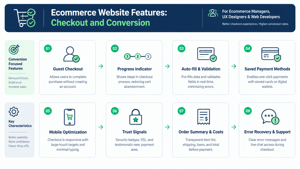Ecommerce Website Features Checkout and Conversion
