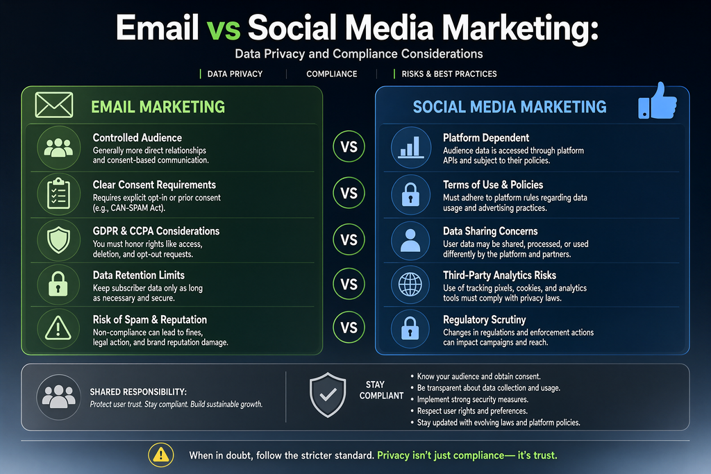 Email vs Social Media Marketing Data Privacy and Compliance