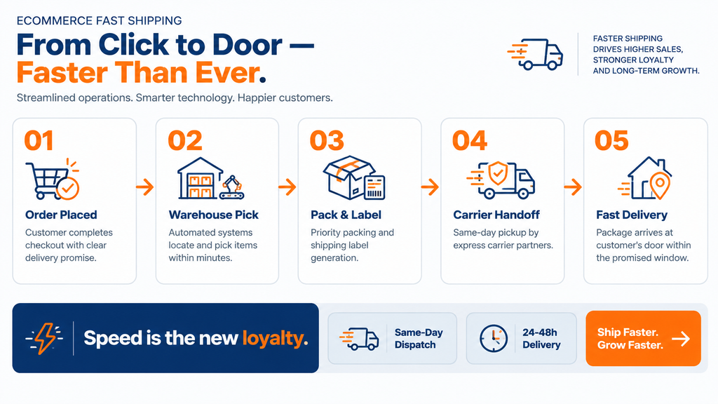 Fast Shipping Ecommerce Using Speed as a Marketing Message