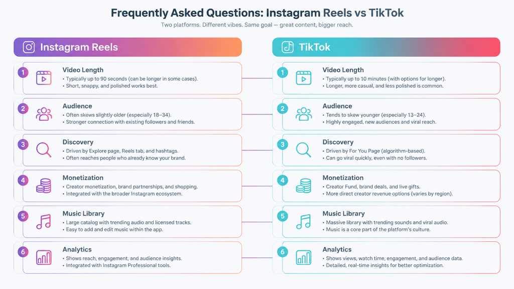 Frequently Asked Questions Instagram Reels vs TikTok