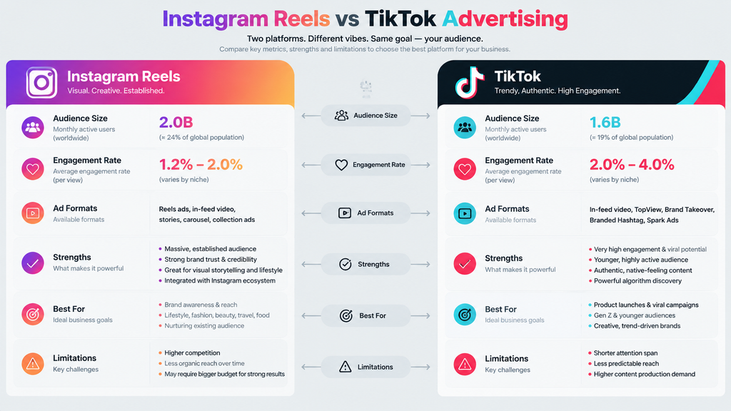 Instagram Reels vs TikTok Advertising Comparison