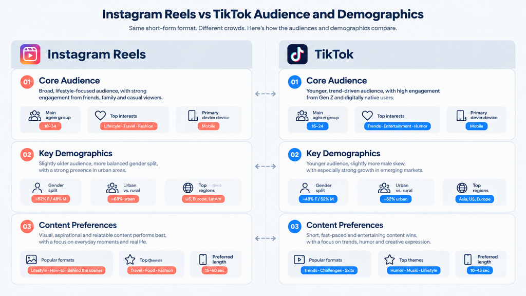 Instagram Reels vs TikTok Audience and Demographics