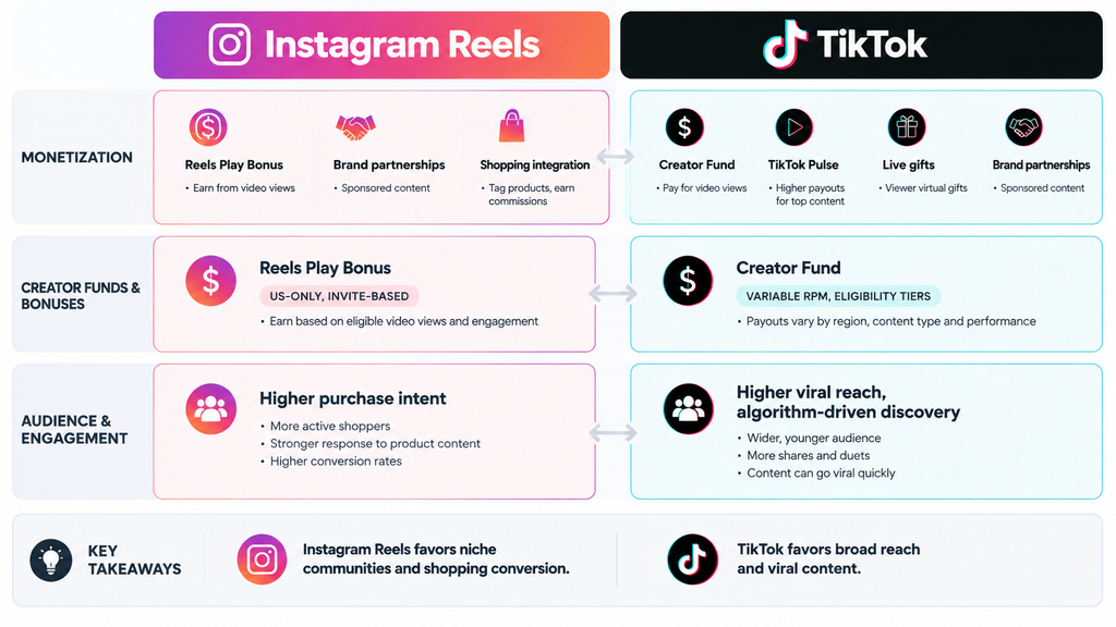 Instagram Reels vs TikTok Creator Economy and Monetisation