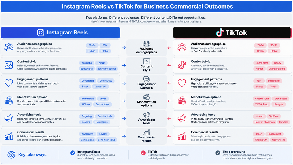 Instagram Reels vs TikTok for Business Commercial Outcomes