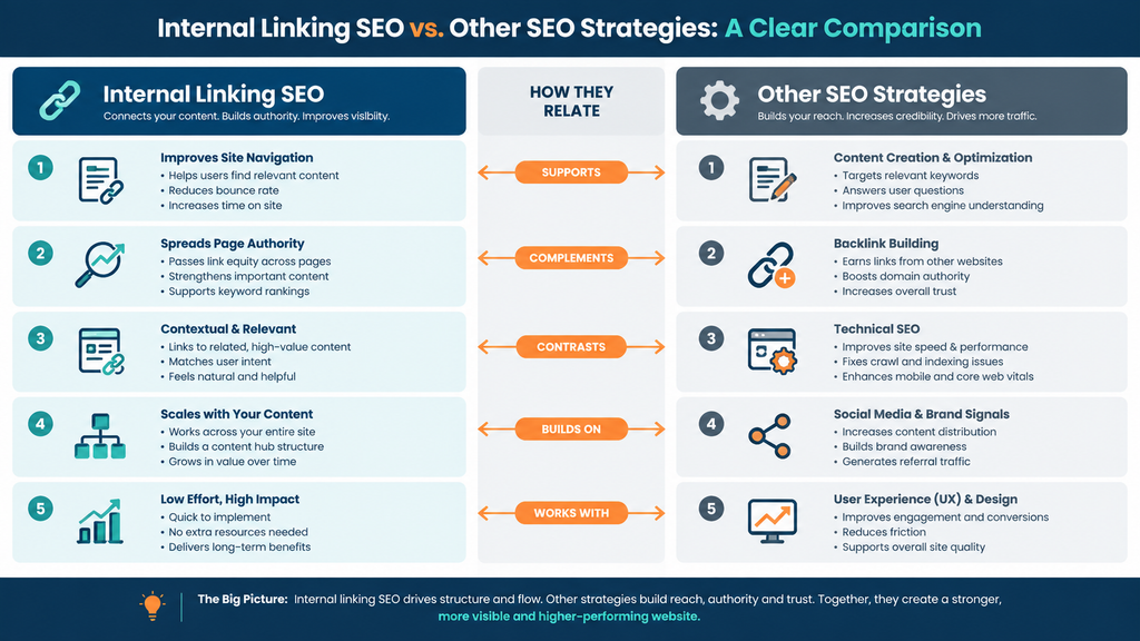 Internal Linking SEO vs Other SEO Strategies A Clear Comparison