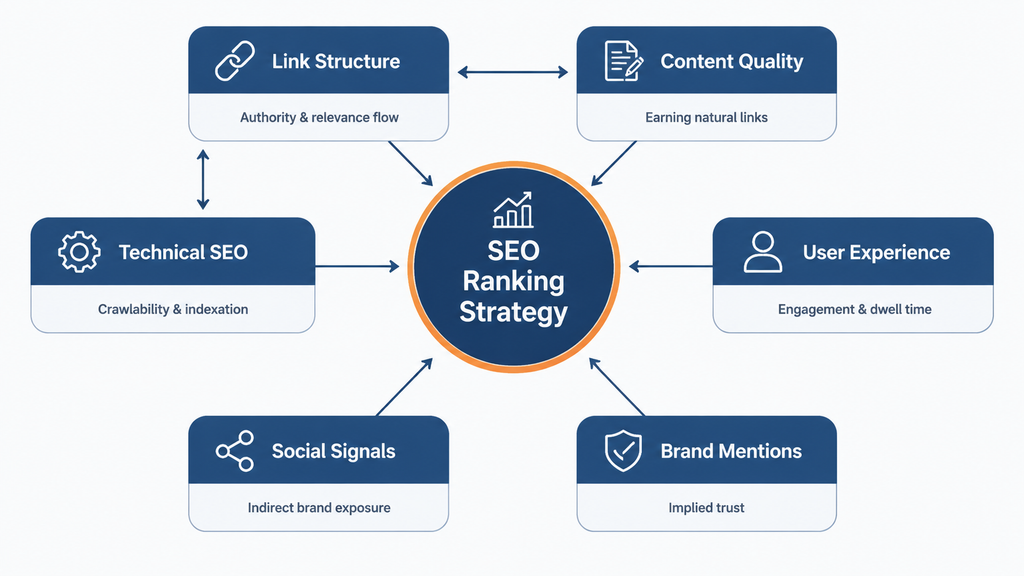 SEO Ranking Strategy Combining Link Structure with Other Signals