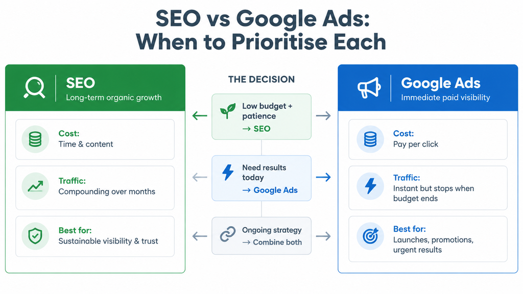 SEO vs Google Ads When to Prioritise Each