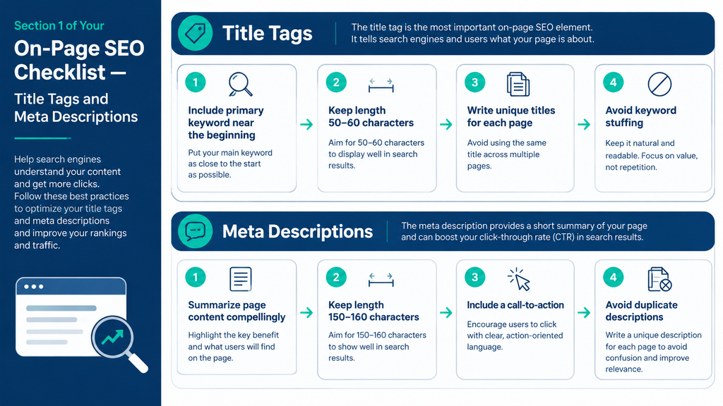 Section 1 of Your On-Page SEO Checklist: Title Tags and Meta Descriptions