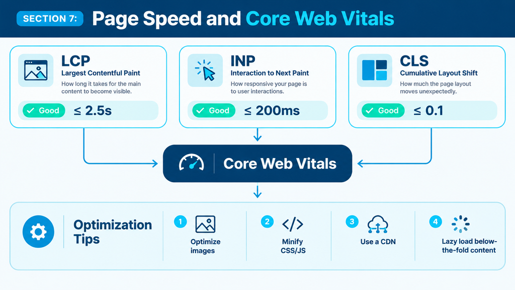 Section 7 Page Speed and Core Web Vitals