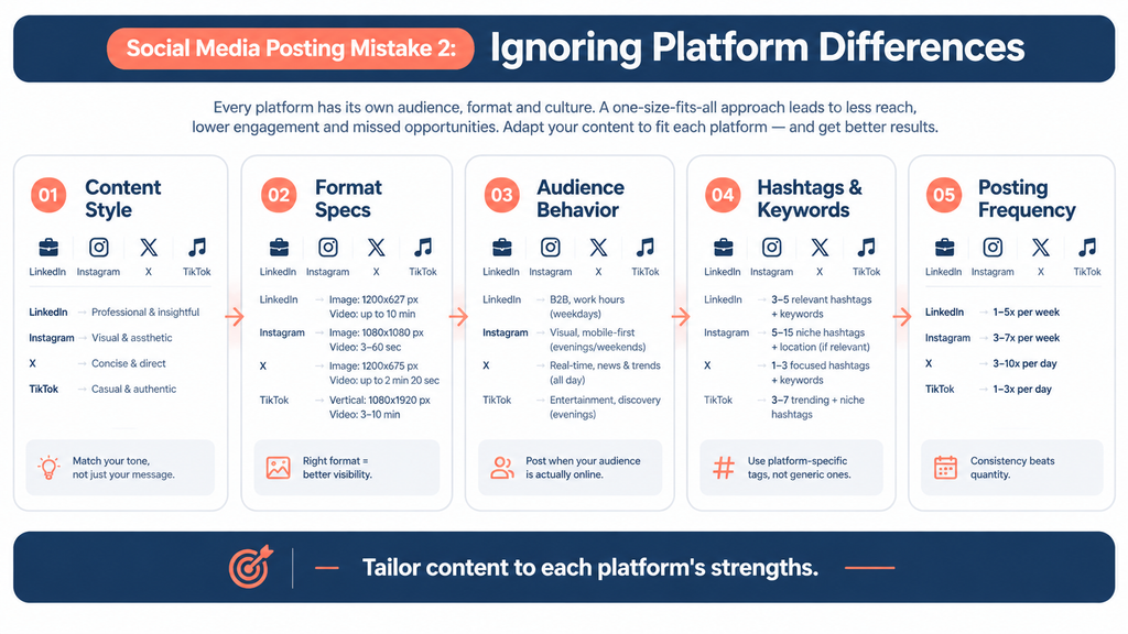 Social Media Posting Mistake 2 Ignoring Platform Differences
