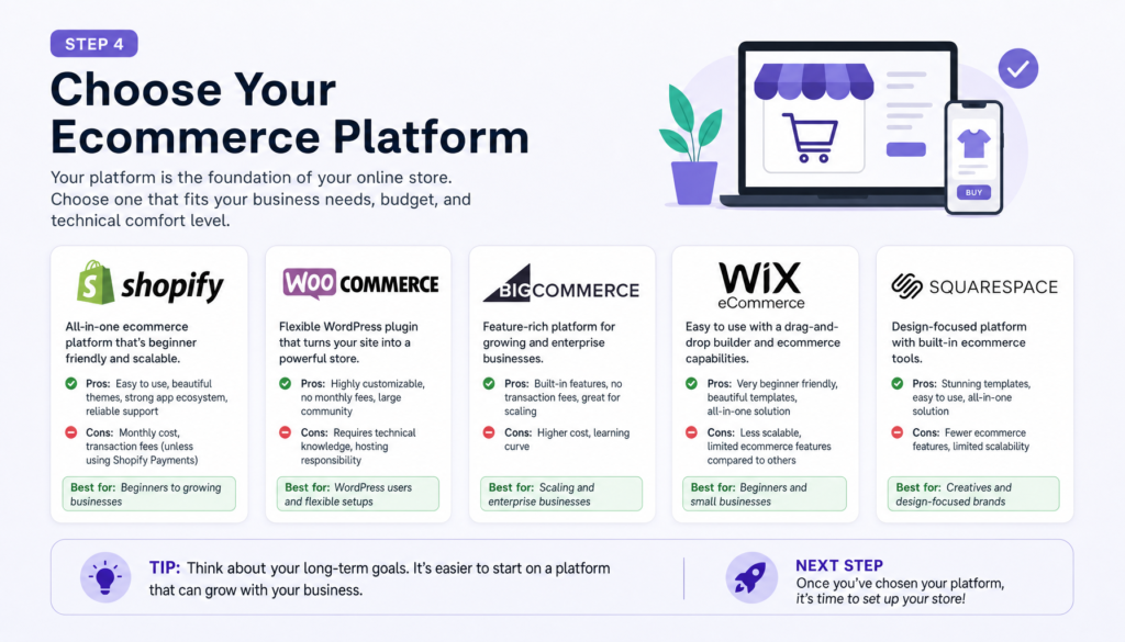 Step 4 Choose Your Ecommerce Platform
