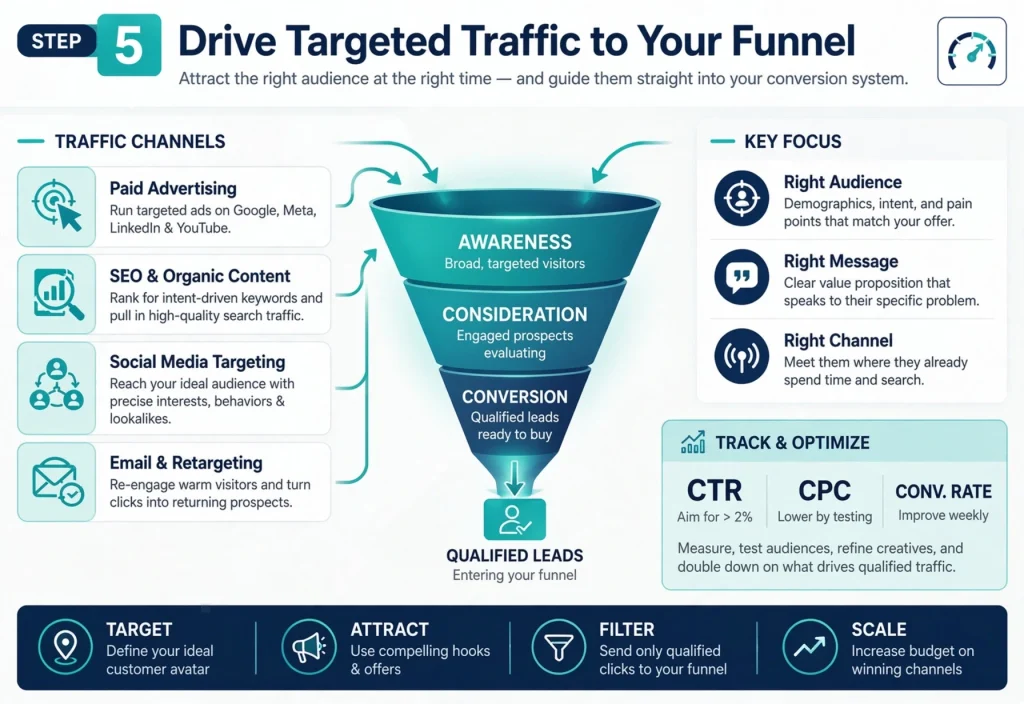 Step 5 Drive Targeted Traffic to Your Funnel