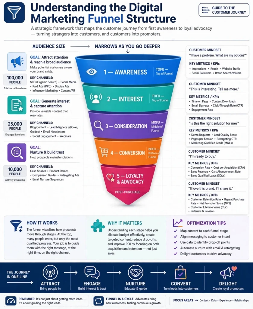 Understanding the Digital Marketing Funnel Structure