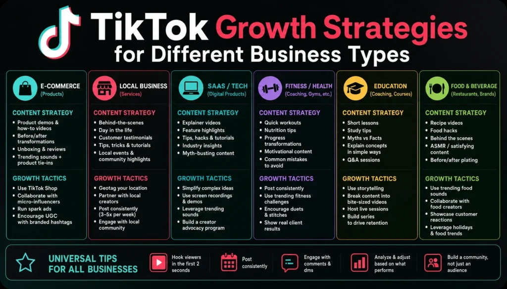 7. TikTok Growth Strategies for Different Business Types
