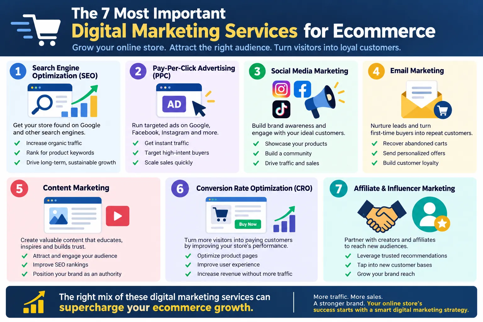 The 7 Most Important Digital Marketing Services for Ecommerce