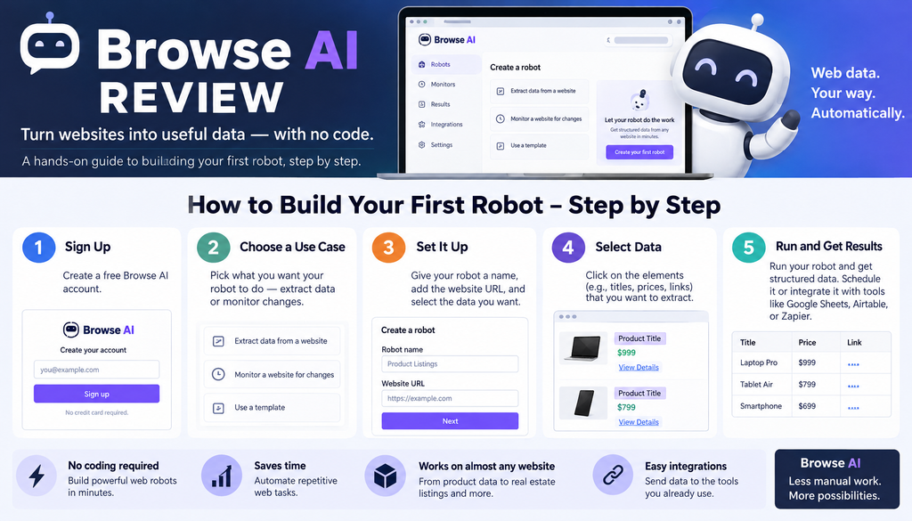 Browse AI Review How to Build Your First Robot Step by Step