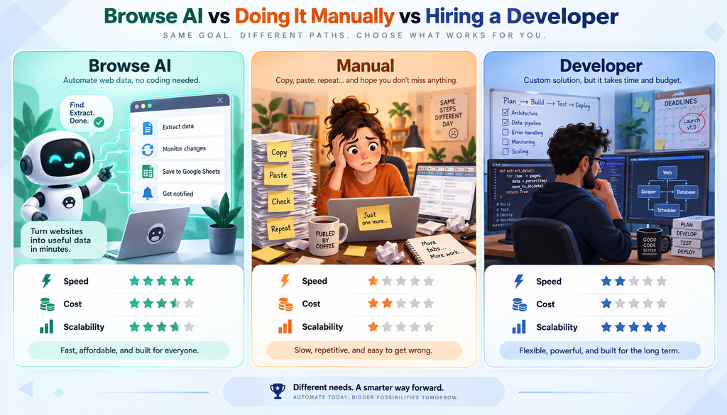 Browse AI vs Doing It Manually or Hiring a Developer